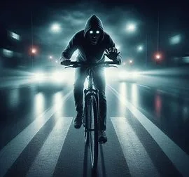 riding a bike at night without lights